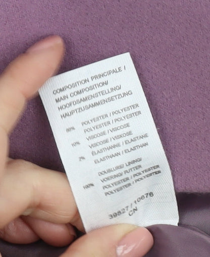 Damart Women's Purple Overcoat Size 14 - Classic & Stylish