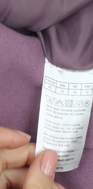 Damart Women's Purple Overcoat Size 14 - Classic & Stylish