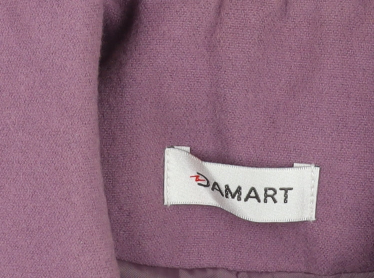Damart Women's Purple Overcoat Size 14 - Classic & Stylish