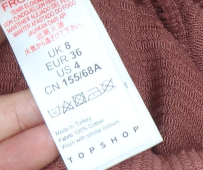 Topshop Women’s Brown Corduroy Playsuit Size 8