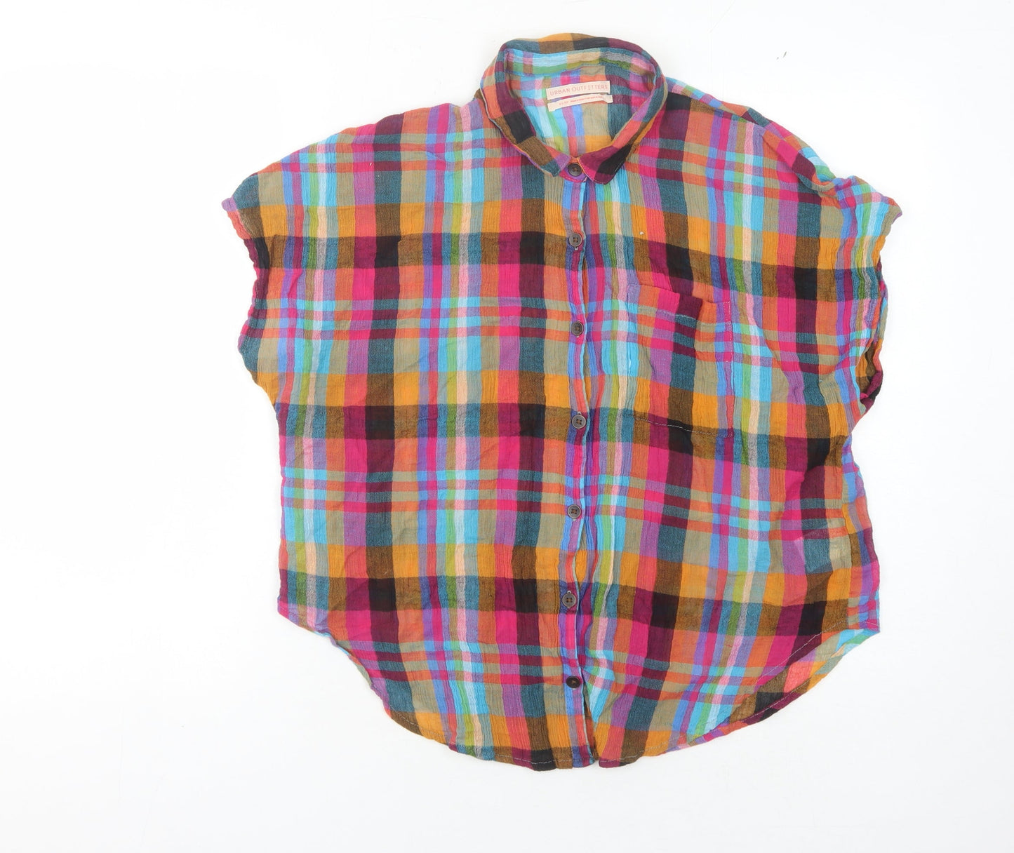 Womens UK Size XS Urban Outfitters Multicoloured Basic Button-Up