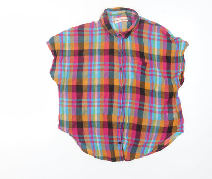 Womens UK Size XS Urban Outfitters Multicoloured Basic Button-Up