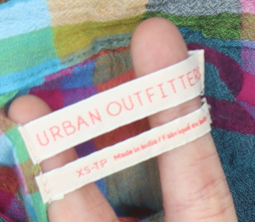 Womens UK Size XS Urban Outfitters Multicoloured Basic Button-Up