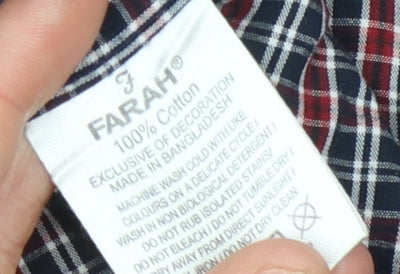 Farah Jeans Men's Plaid Long Sleeve Shirt - Large