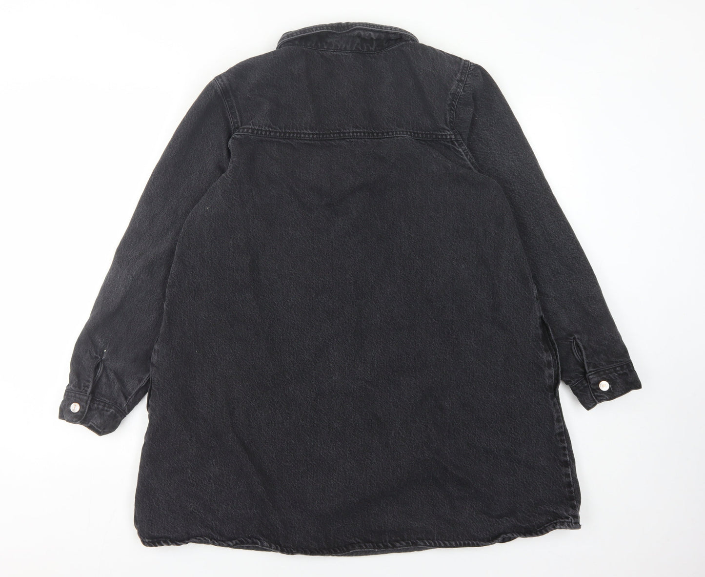 Next Women's Black Cotton Shirt Dress M