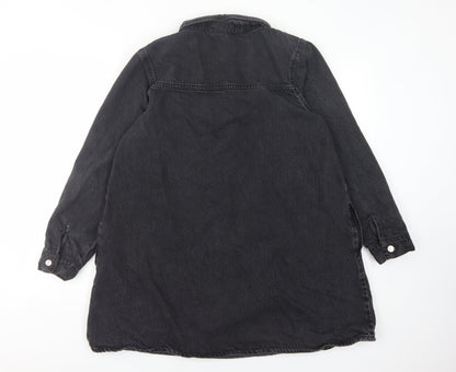 Next Women's Black Cotton Shirt Dress M