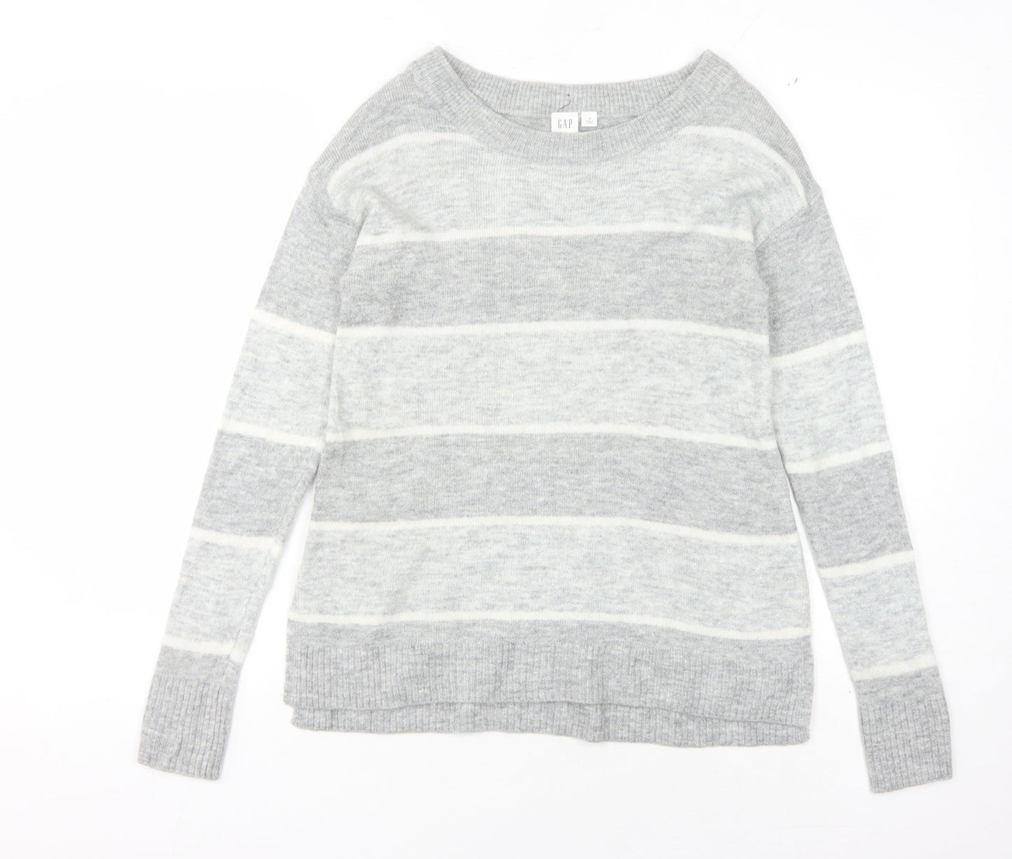 GAP Women's Grey Striped Pullover Jumper, Size S
