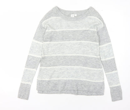 GAP Women's Grey Striped Pullover Jumper, Size S