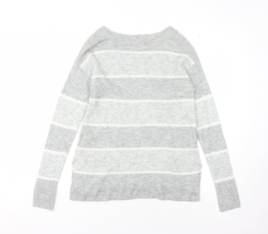 GAP Women's Grey Striped Pullover Jumper, Size S