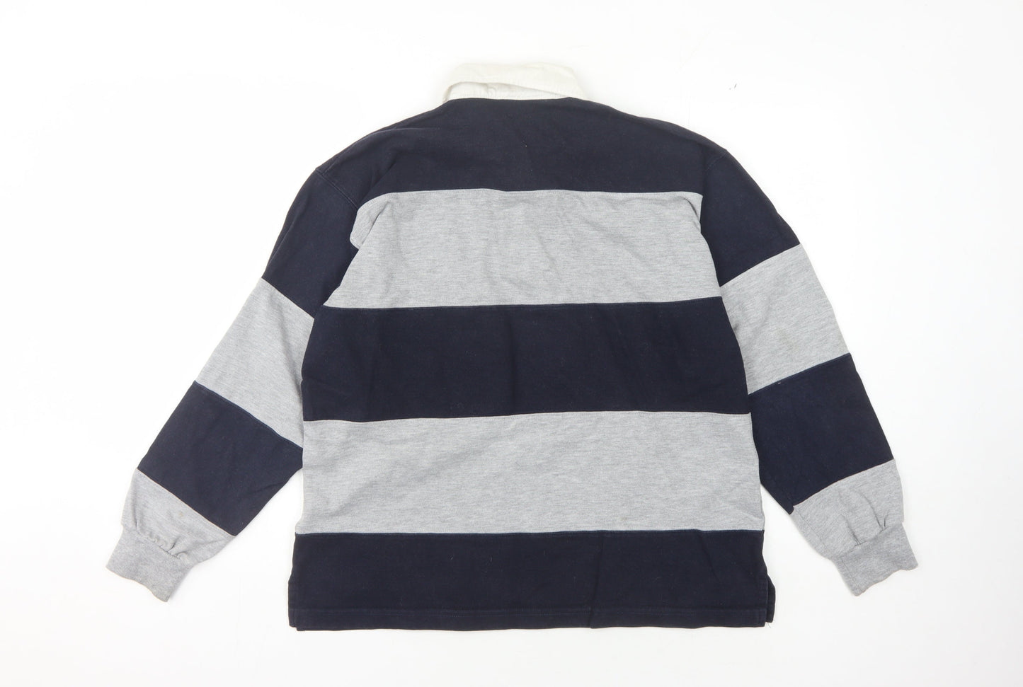 Disneyland Paris Men's Grey Striped Polo S/M