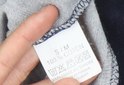 Disneyland Paris Men's Grey Striped Polo S/M