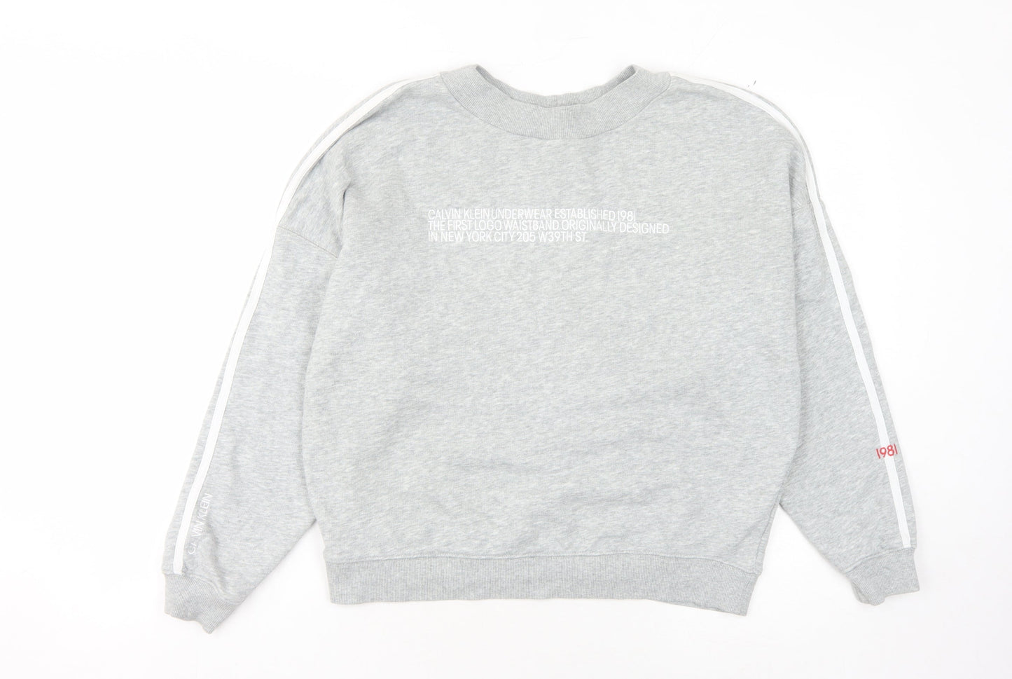 Womens UK Size XS Calvin Klein Grey Pullover Sweatshirt