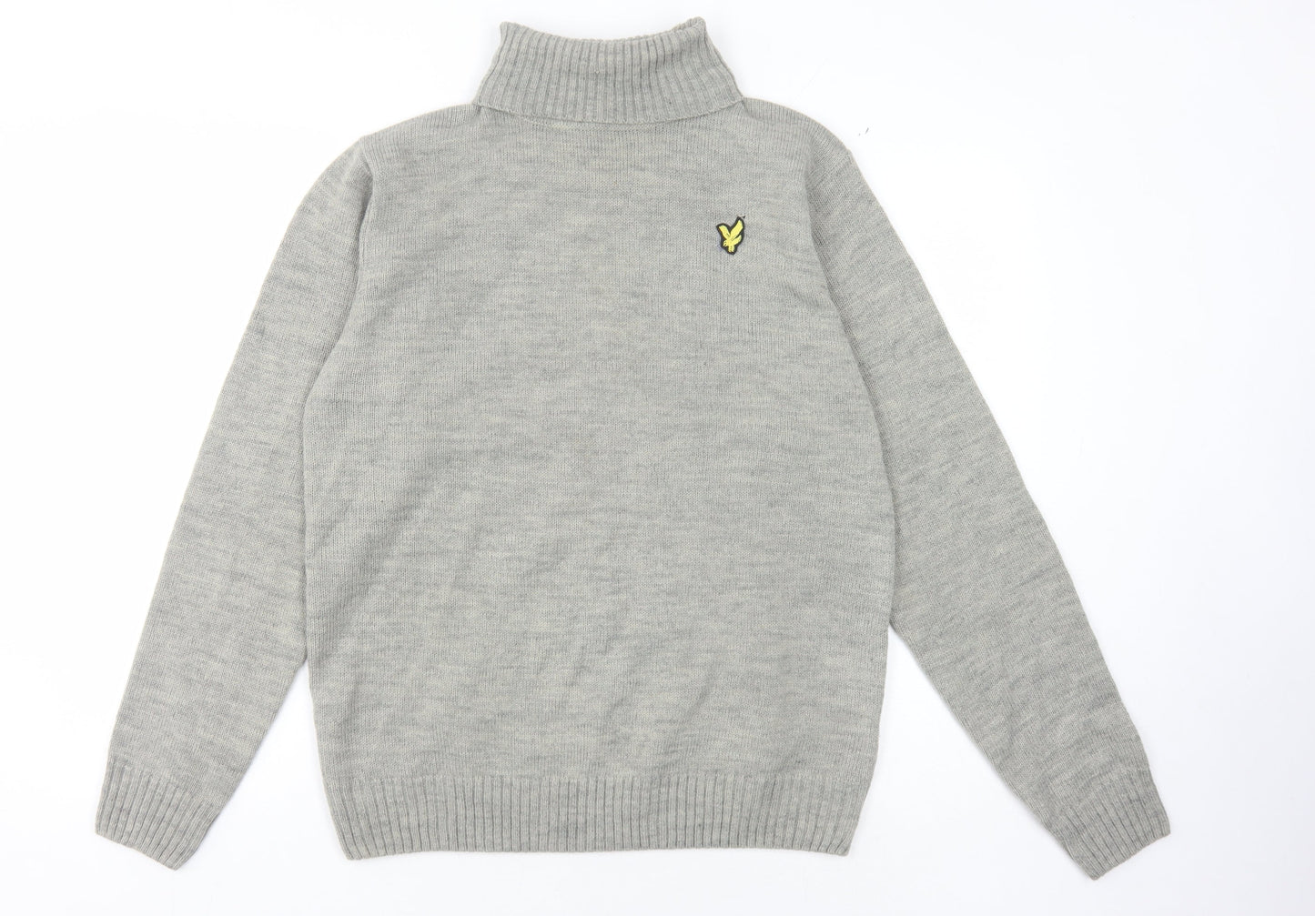 Lyle & Scott Men's Grey High Neck Jumper - Size L