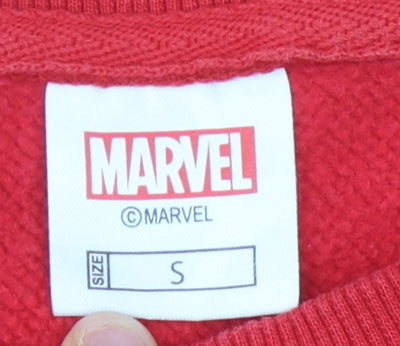 Unisex Adults UK Size S Marvel Red Pullover Sweatshirt