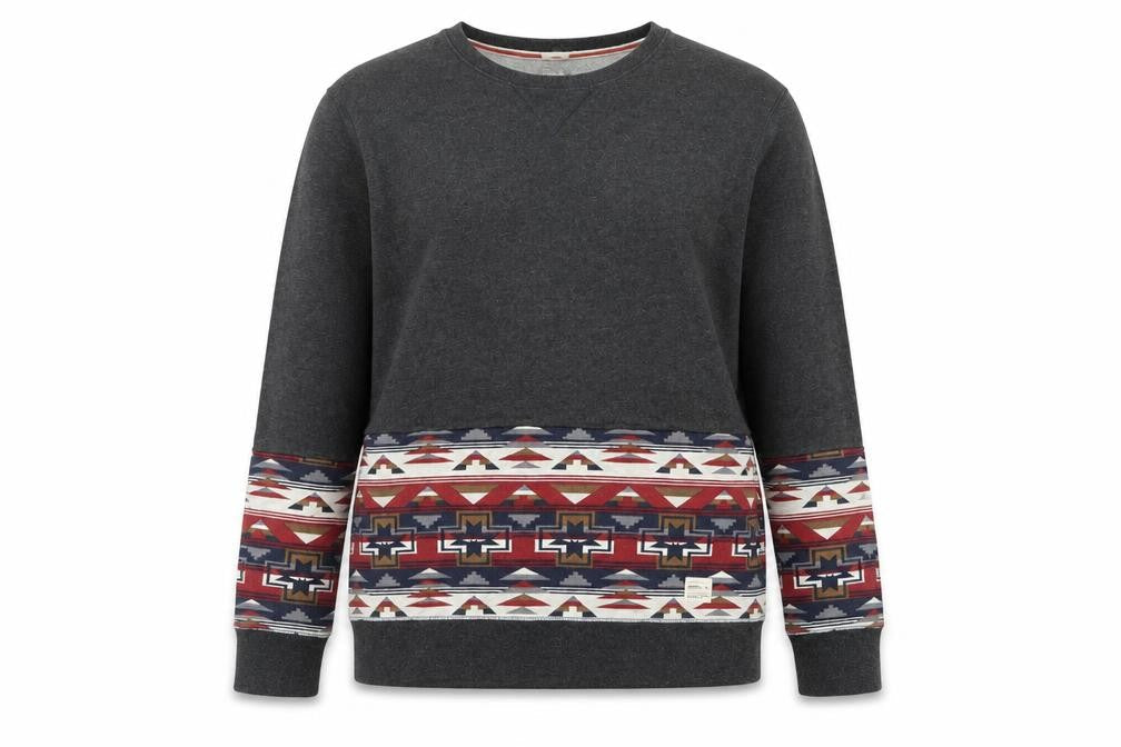 Front view of O'Neill Men's Grey Geometric Pullover Sweatshirt XL