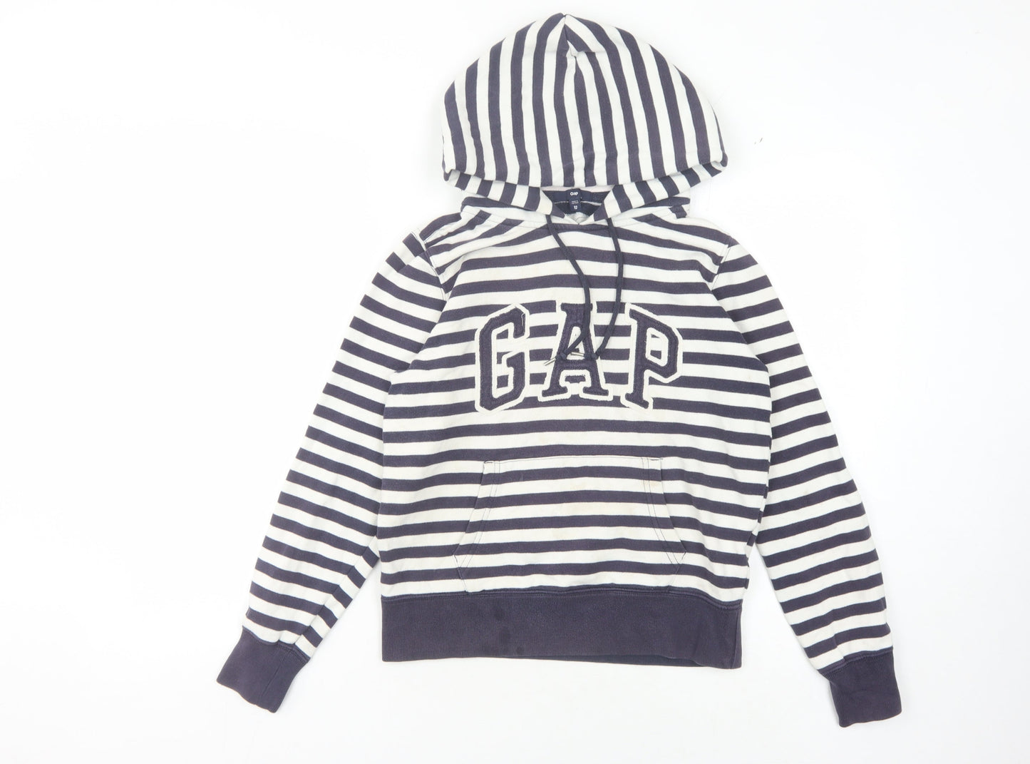 Gap Women's Blue Striped Pullover Hoodie XS