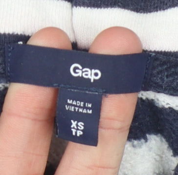 Gap Women's Blue Striped Pullover Hoodie XS