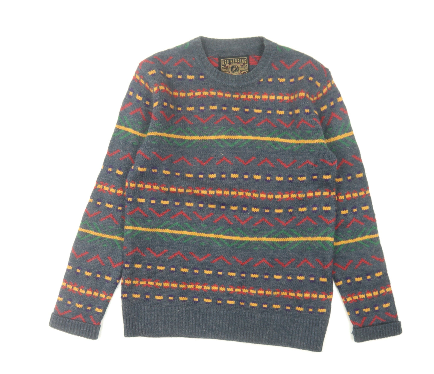 Red Herring Men's XS Multicoloured Geometric Pullover