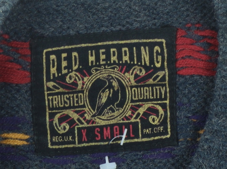 Red Herring Men's XS Multicoloured Geometric Pullover