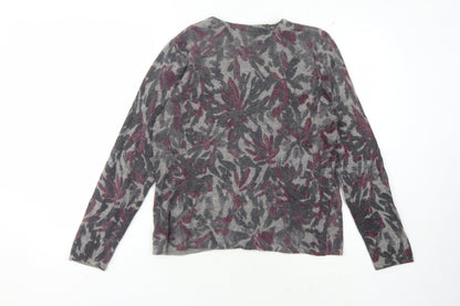 Sarah Spencer Women's Grey Floral Cardigan, Size L