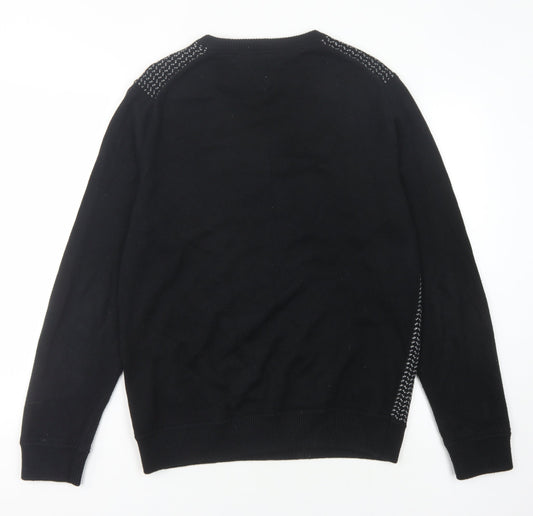 Tommy Hilfiger Men's Medium Black V-Neck Pullover