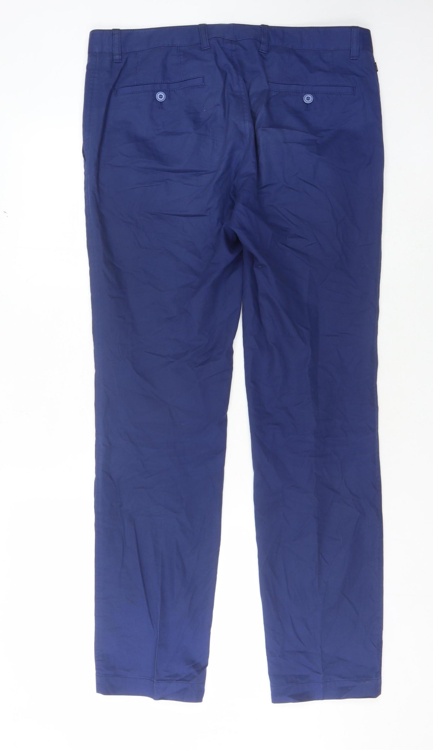 Hugo Boss Men's Blue Chino Trousers 34R, Casual Style