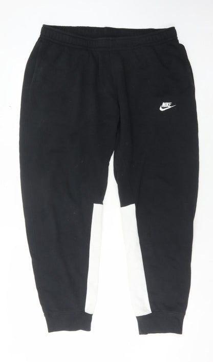 Nike Men's XL Black Sweatpants - Casual, Logo Accent