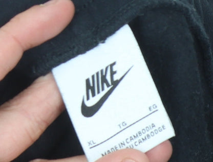 Nike Men's XL Black Sweatpants - Casual, Logo Accent