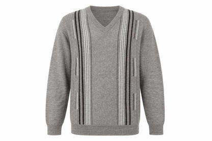 Cavallo Men's Grey V-Neck Pullover Jumper Large