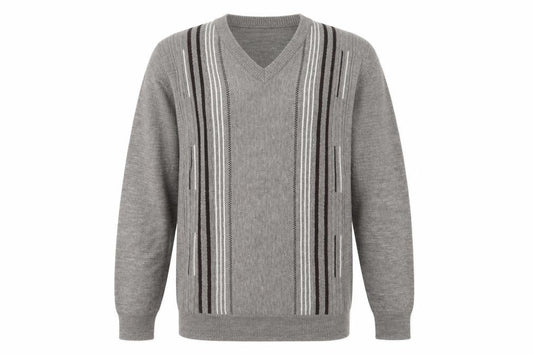 Cavallo Men's Grey V-Neck Pullover Jumper Large