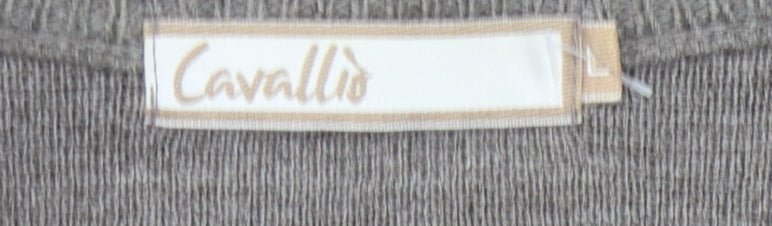Cavallo Men's Grey V-Neck Pullover Jumper Large