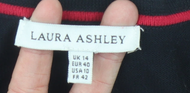 Womens UK Size 14 Laura Ashley Black Cardigan Jumper
