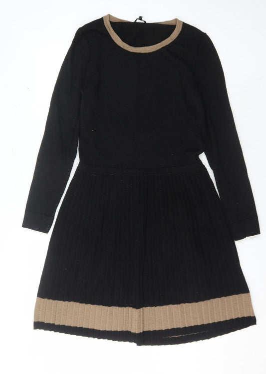 Jaeger Women's Black Fit & Flare Dress, L