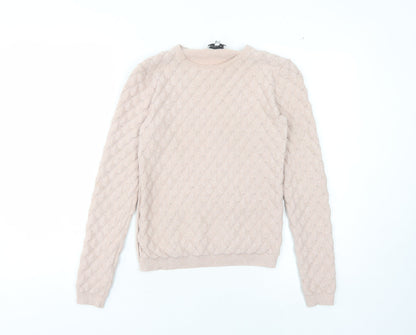 Womens UK Size 6 Warehouse Beige Pullover Jumper