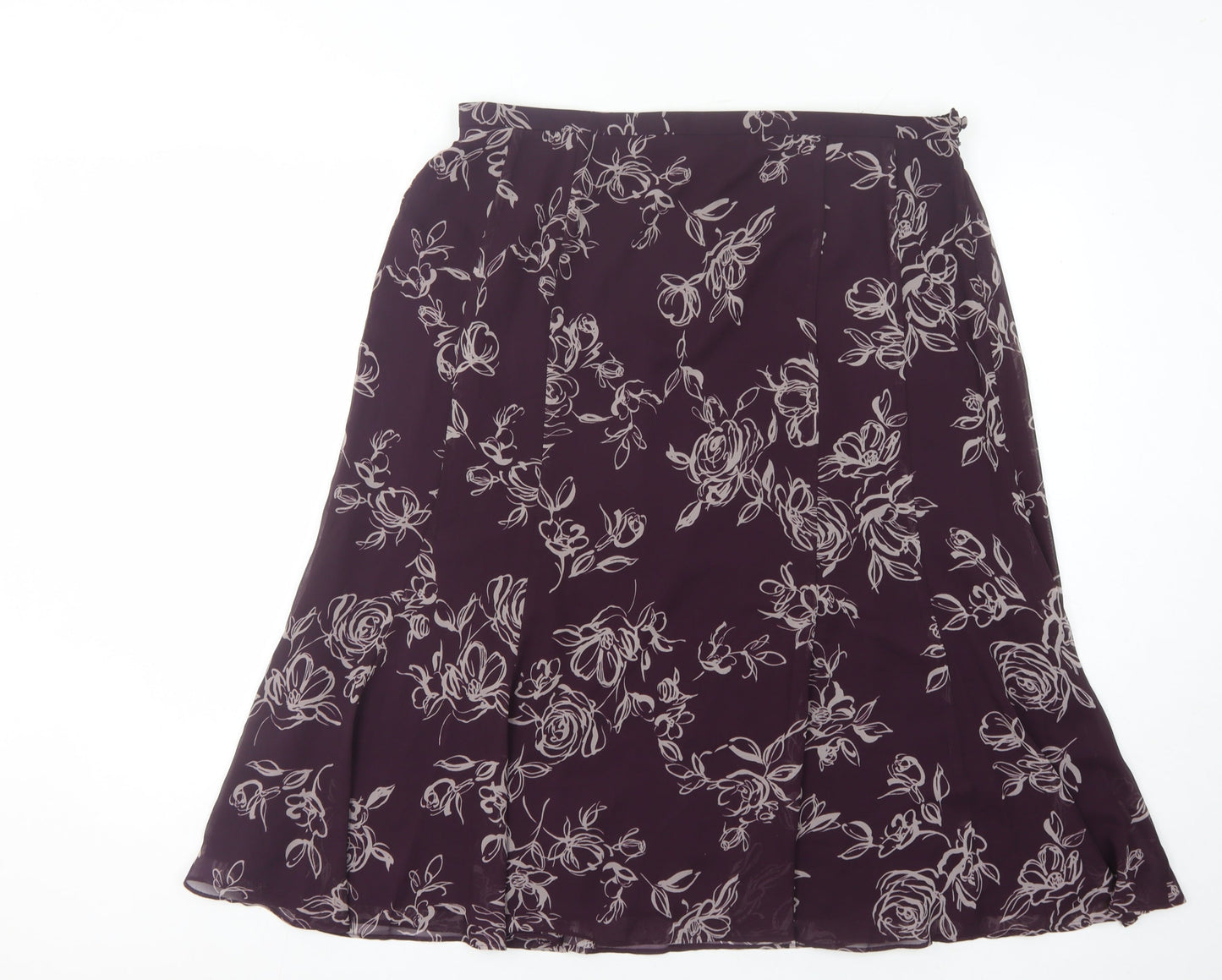 Jacques Vert Women’s Purple Floral Skirt, Size 18