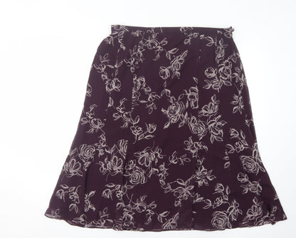 Jacques Vert Women’s Purple Floral Skirt, Size 18