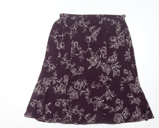 Jacques Vert Women’s Purple Floral Skirt, Size 18