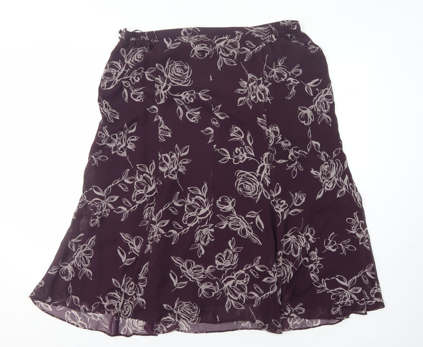 Jacques Vert Women’s Purple Floral Skirt, Size 18