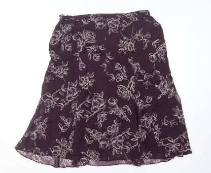 Jacques Vert Women’s Purple Floral Skirt, Size 18
