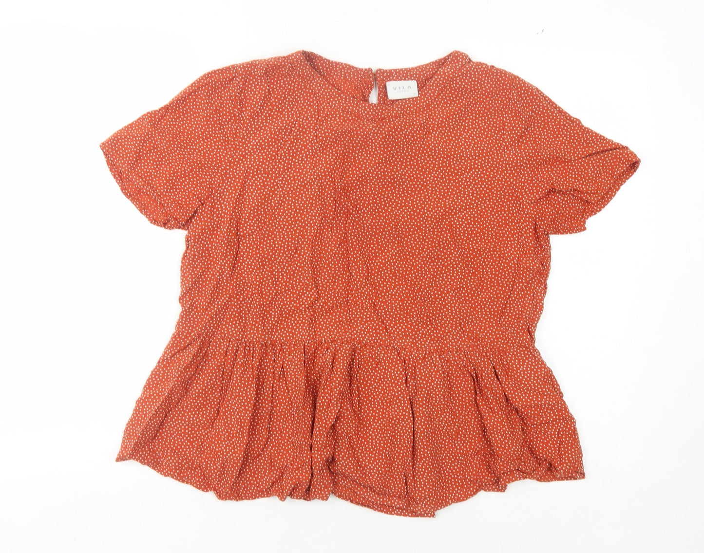 Womens UK Size 10 VILA Red Basic Blouse