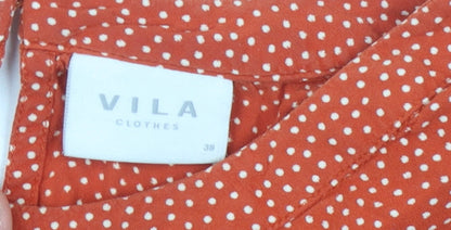 Womens UK Size 10 VILA Red Basic Blouse