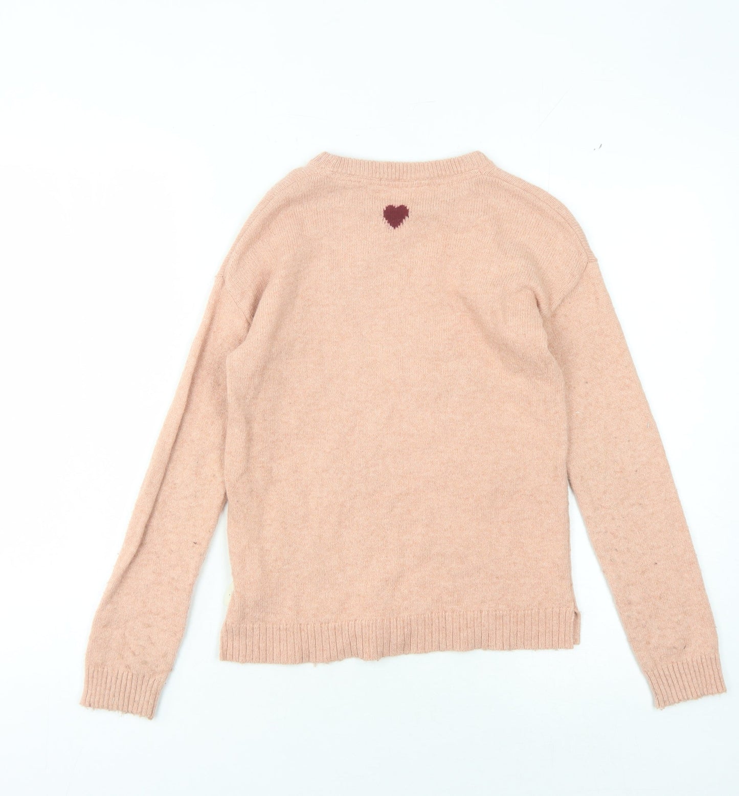White Stuff Girls Pink Animal Print Pullover Jumper 9-10 Years