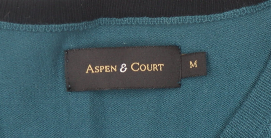 Aspen & Court Men's Blue V-Neck Pullover Jumper M