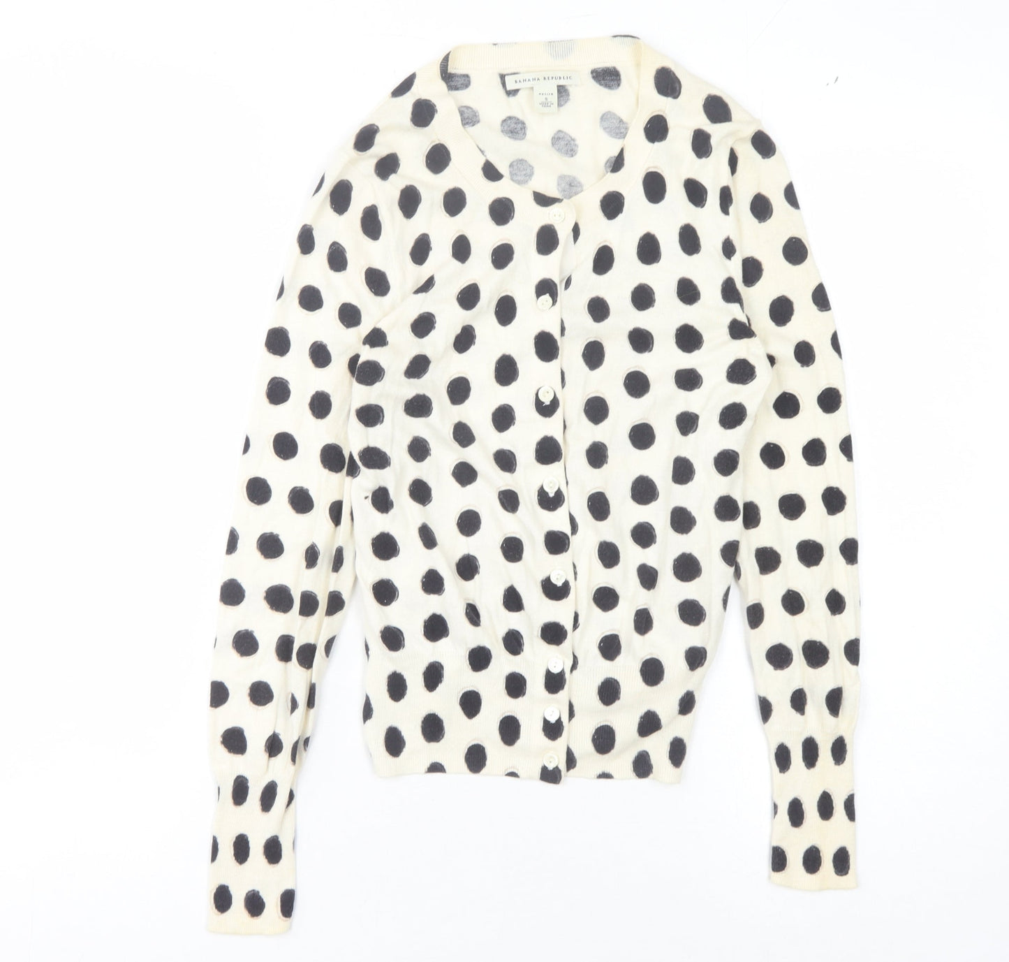 Banana Republic Women's White Polka Dot Cardigan, S