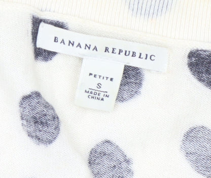 Banana Republic Women's White Polka Dot Cardigan, S