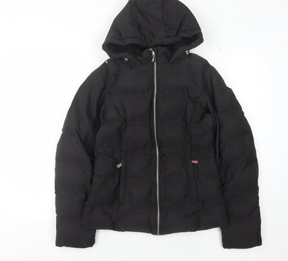 Womens UK Size XS Zara Black Puffer Jacket