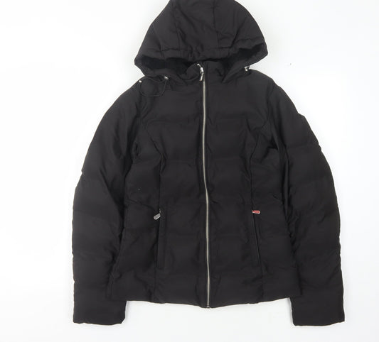 Womens UK Size XS Zara Black Puffer Jacket