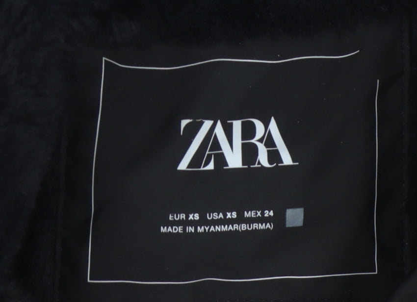 Womens UK Size XS Zara Black Puffer Jacket