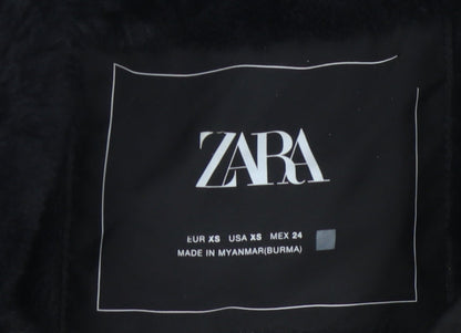 Womens UK Size XS Zara Black Puffer Jacket