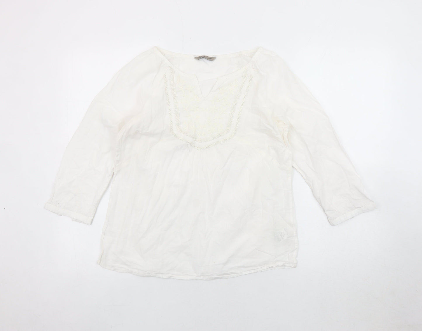 Womens UK Size 8 Marks and Spencer White Basic Blouse